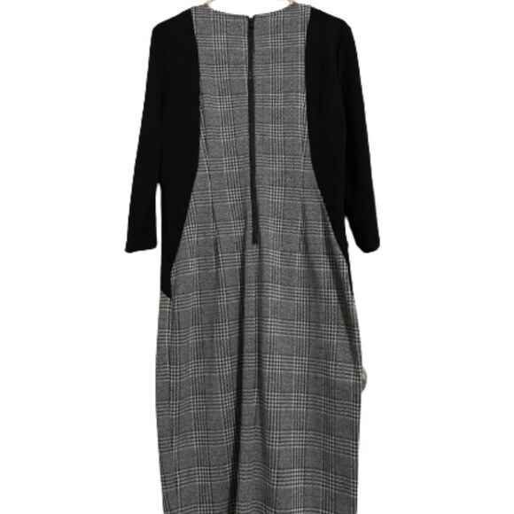 SPENSE WOMEN’s BODYCON BLACK & WHITE HOUNDSTOOTH KNIT DRESS Size 8 - Picture 3 of 6